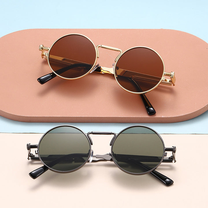 Women's fashionable round sunglasses with precise metal frame Stornfield