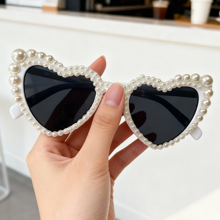 Heart-Shaped Pearl-Detail Sunglasses Stornfield