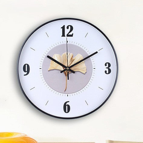 Wall clock with elegant leaf pattern Stornfield