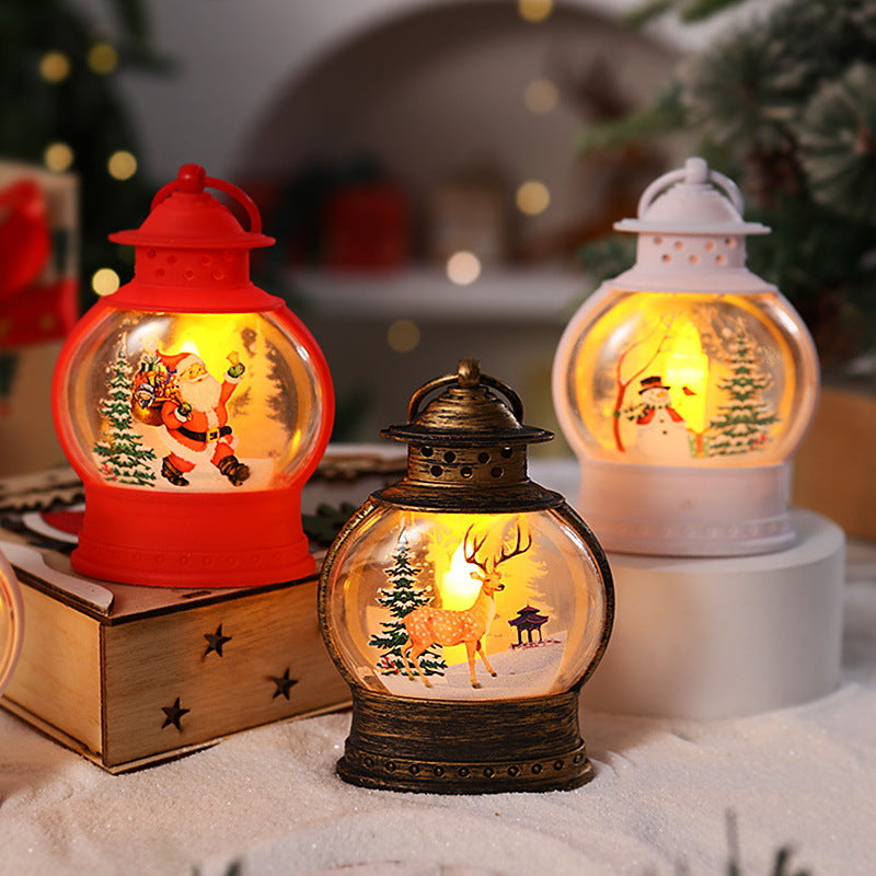 Decorative Christmas lantern with festive Santa motif Stornfield