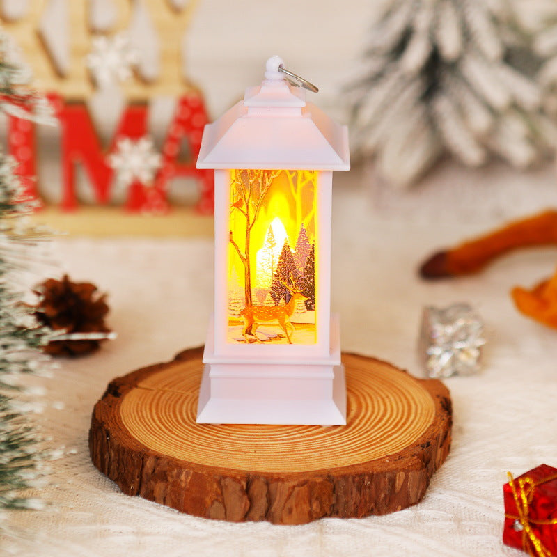 Nostalgic LED Christmas lantern with movable Santa motif Stornfield