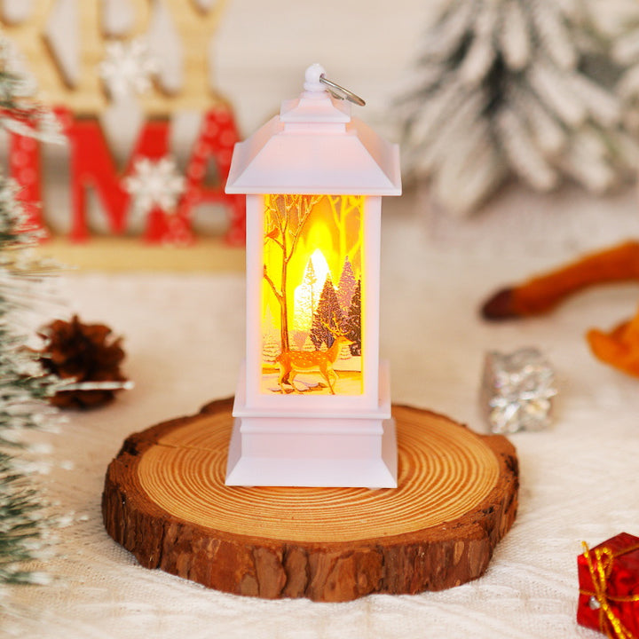 Nostalgic LED Christmas lantern with movable Santa motif Stornfield