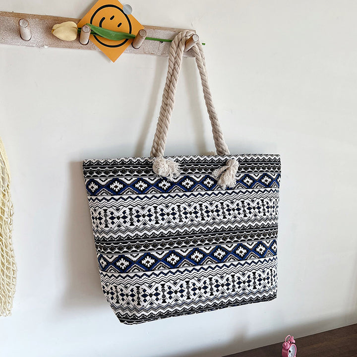 Striped Canvas Beach Tote