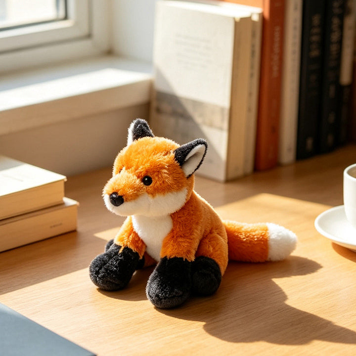 Plush Fennec Fox Sitting Soft Toy with Oversized Ears and Embroidered Features Stornfield