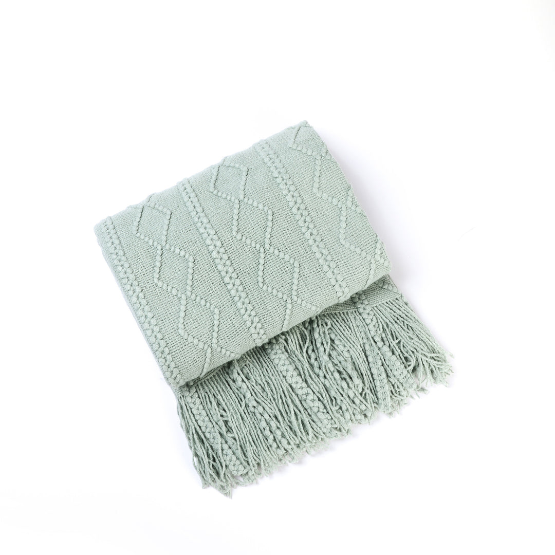 Cozy Decorative Fringe Throw Blanket