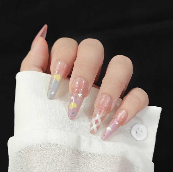 Artistic Floral and Minimalist Press-On Nails Stornfield