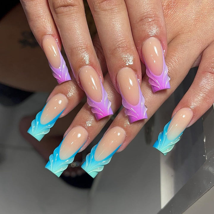 Artificial nail extensions with unique Amazon River design Stornfield