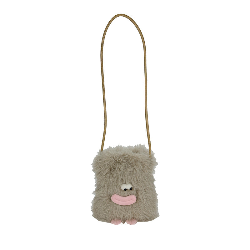 Plush shoulder bag with unique character design Stornfield