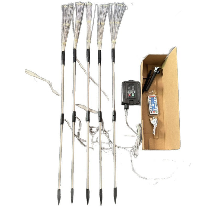 Solar-Powered Fiber-Optic Dandelion Garden Stake Lights With Waterproof LED Fireworks Effect Stornfield