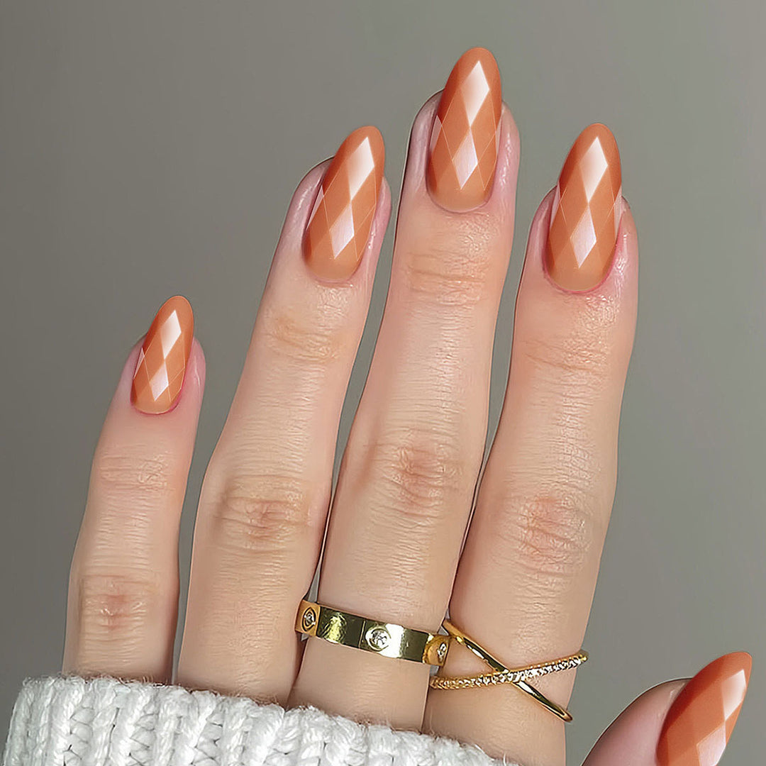 Premium Glossy Diamond-Shaped Press-On Nails Stornfield