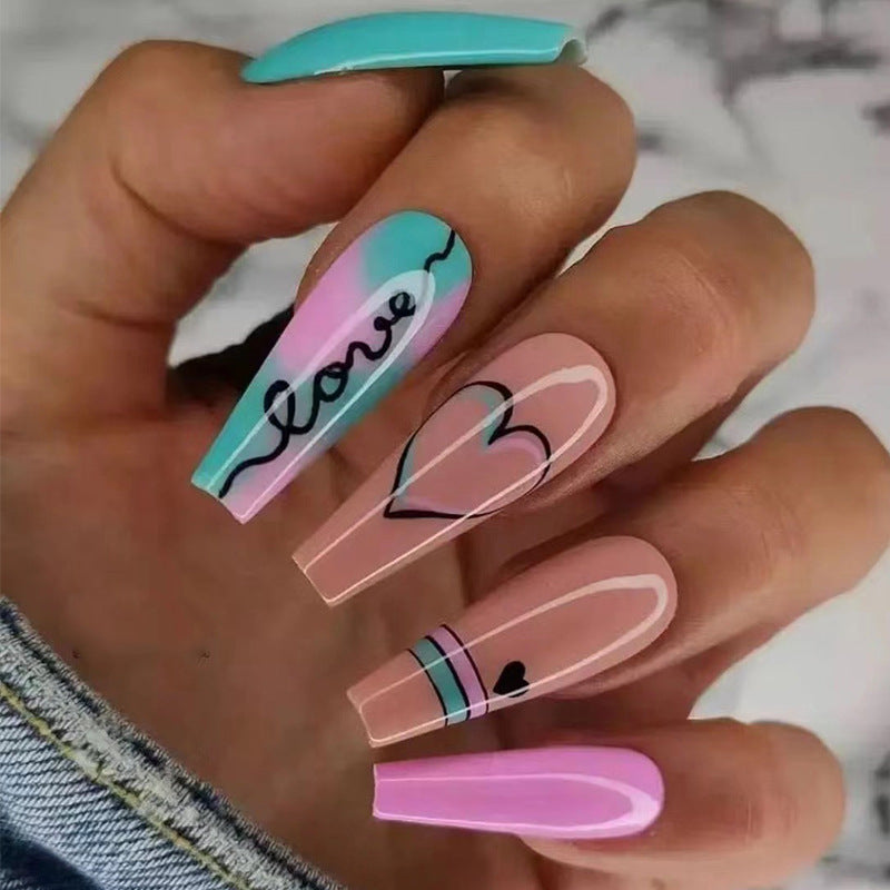Artful acrylic nails in modern design with creative colors Stornfield