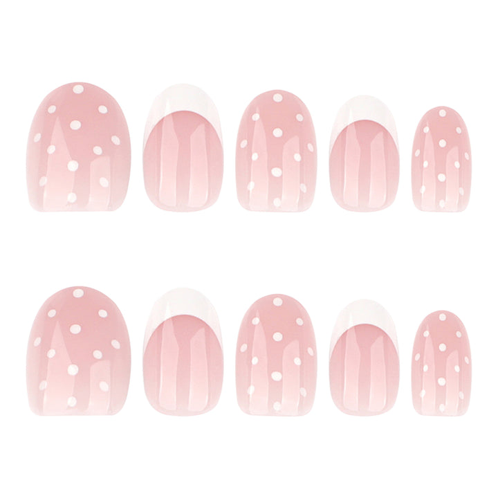 Elegant artificial nails with modern dots and fresh design Stornfield