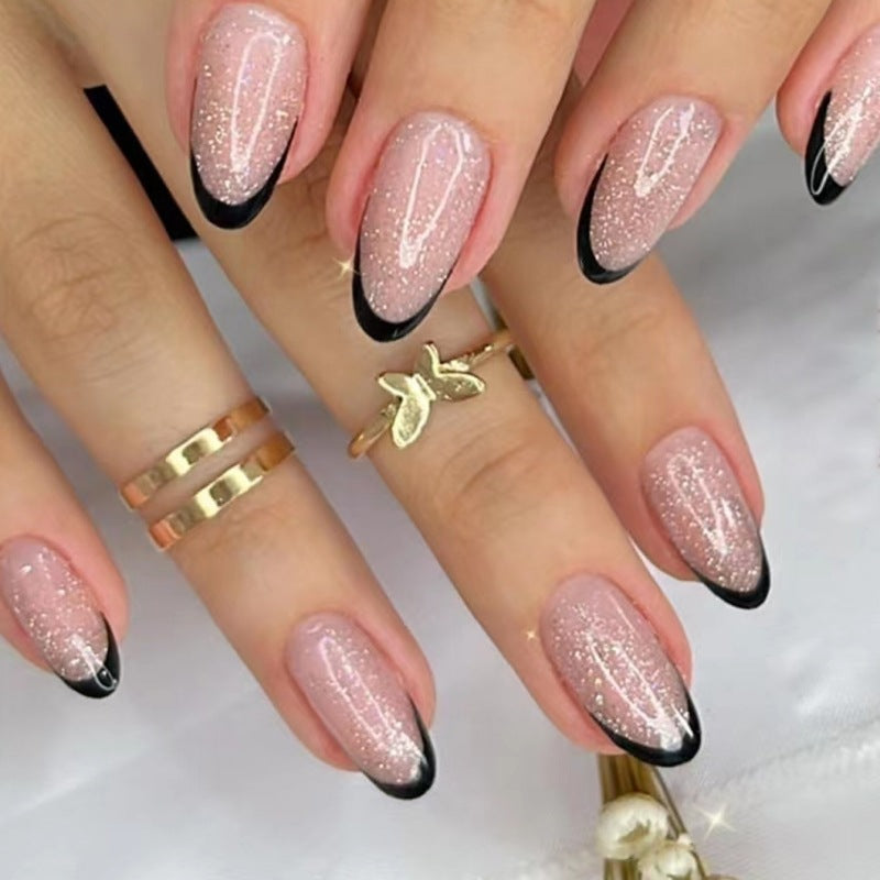 Glamorous Glitter French Tip Nail Enhancements Stornfield