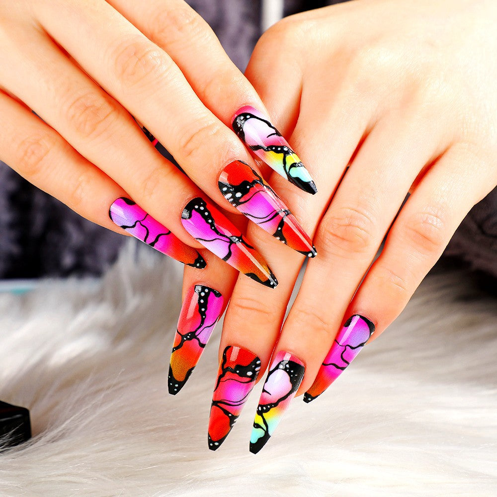 Creative design artificial nails with piano keys motif Stornfield