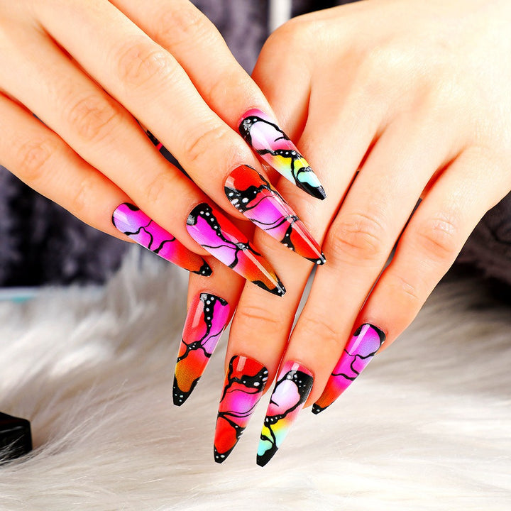 Creative design artificial nails with piano keys motif Stornfield