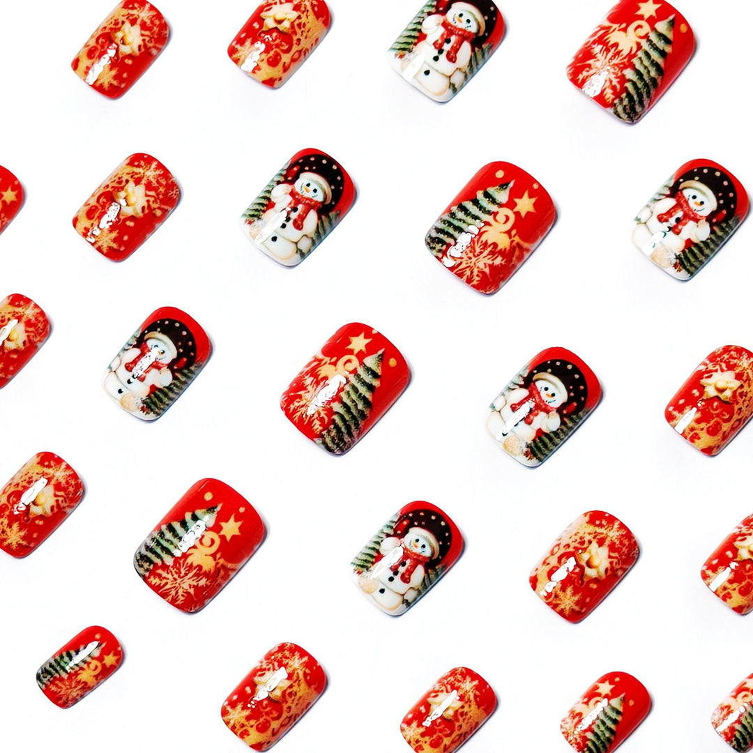 Festive artificial nails with creative snowman design Stornfield