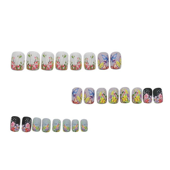 Artificial Nail Set with Floral 3D Designs Stornfield