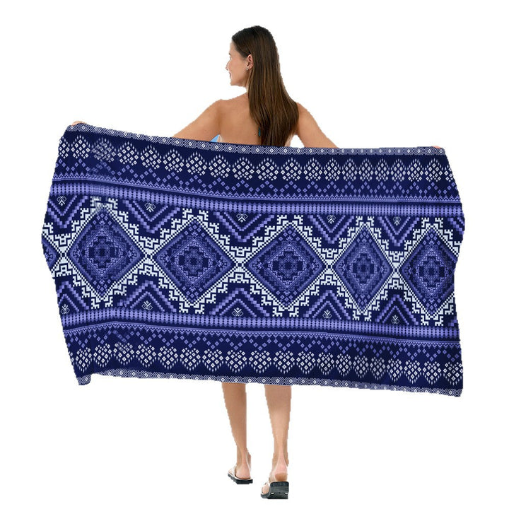 Beach blanket with exclusive geometric tribal design Stornfield