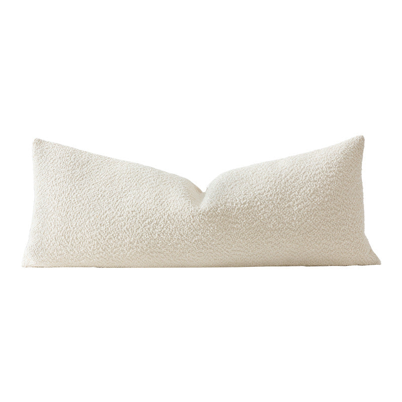 Long lumbar decorative cushion with bouclé cover and soft filling Stornfield
