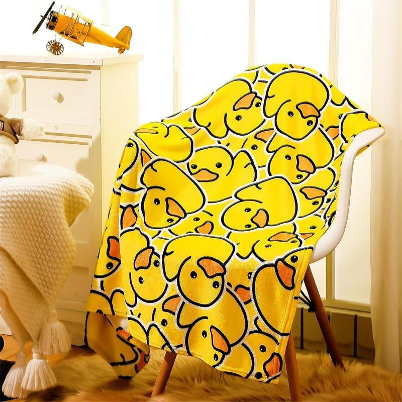 Duck-Themed Cozy Fleece Blanket