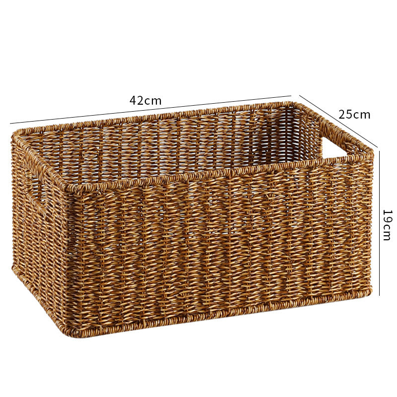 Handcrafted Large Rectangular Wicker Storage Basket Stornfield