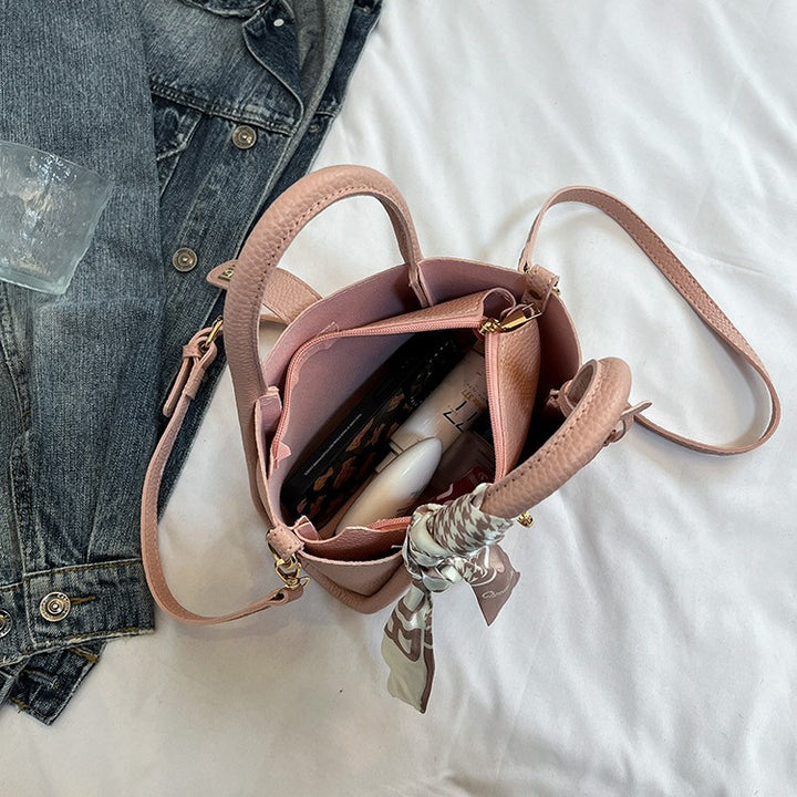 Textured Leather Mini Handheld Satchel
