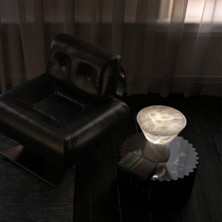 Sculptural Marble Accent Table Lamp