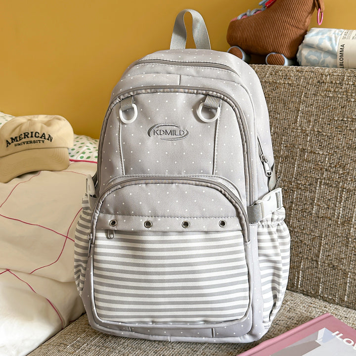 Versatile Polka Dot and Striped Design Backpack Stornfield