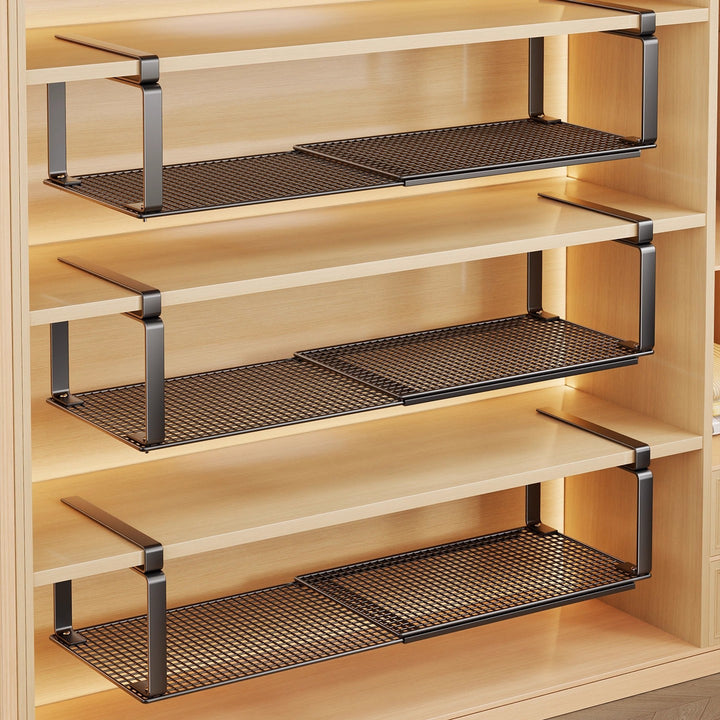 Adjustable Sliding Under-Shelf Mesh Shoe Organizer