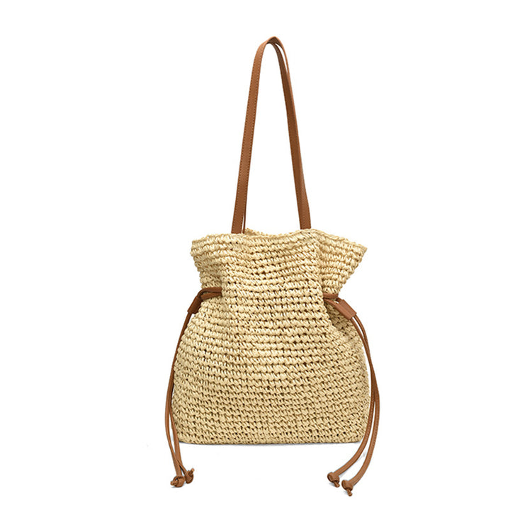 Casual straw bag with modern drawstring Stornfield