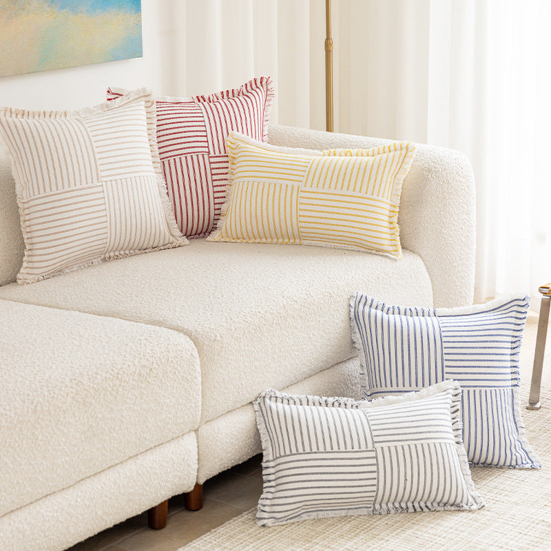 Textured Stripe Decorative Throw Pillow