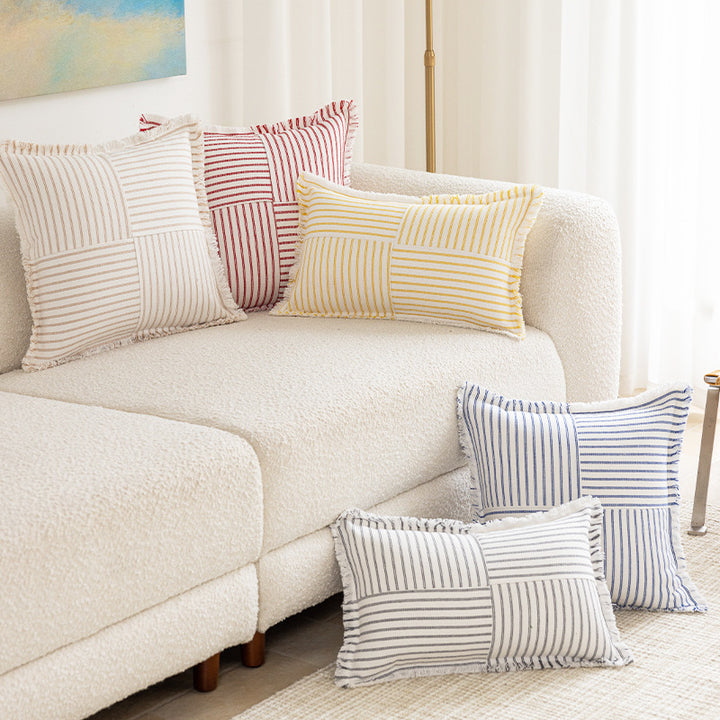Textured Stripe Decorative Throw Pillow