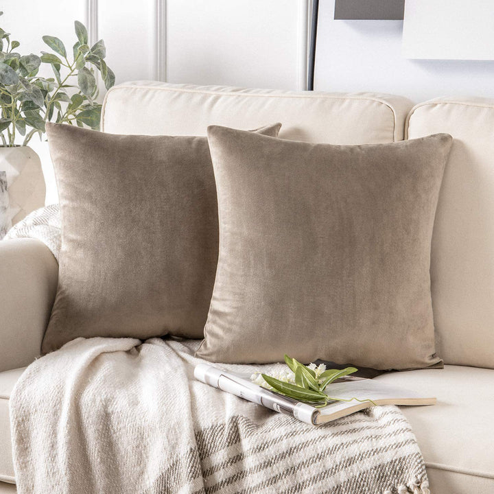 Plush Velvet Lumbar and Square Throw Pillow Covers