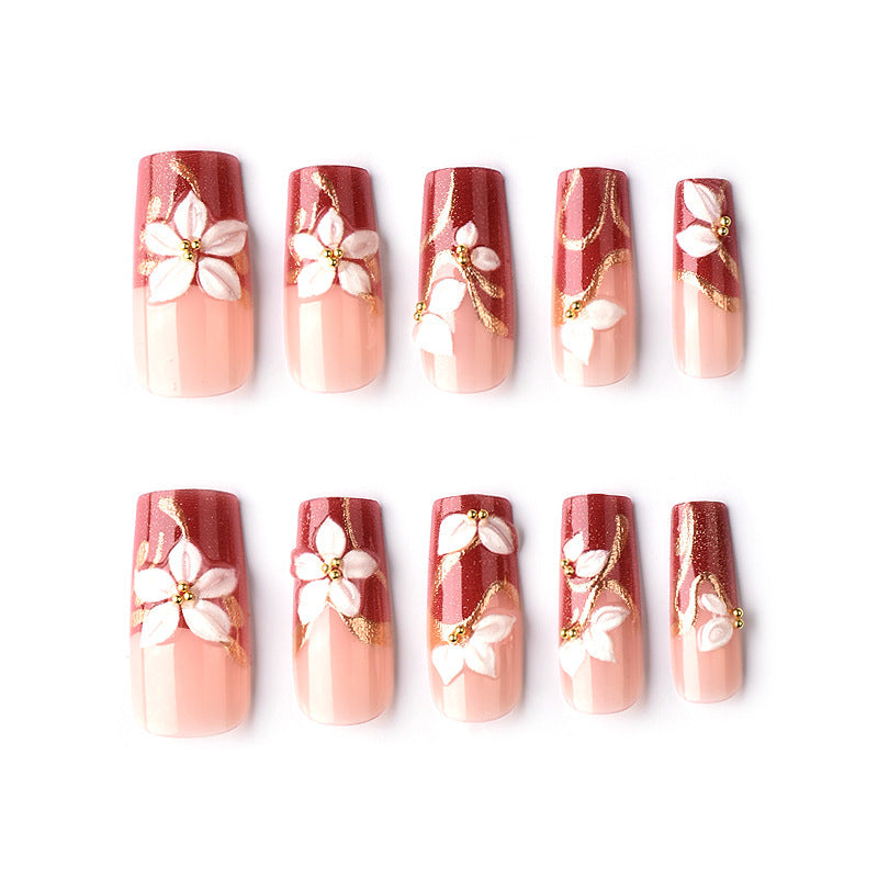 Artistic Floral 3D Press-On Nail Art Stornfield