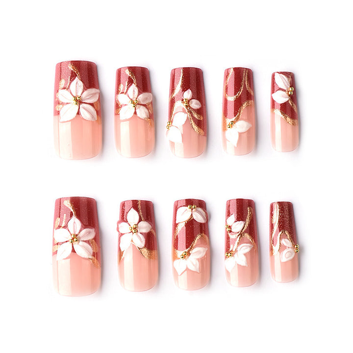 Artistic Floral 3D Press-On Nail Art Stornfield