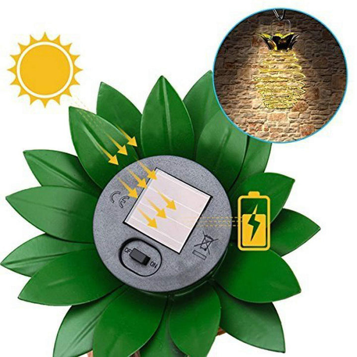 Spiral Hanging Solar LED Lantern With Lotus Canopy And Carrying Handle Stornfield