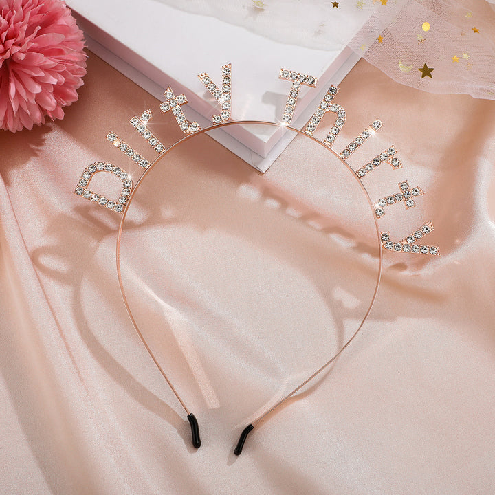 Ladies festive headband with glamour and birthday sash Stornfield