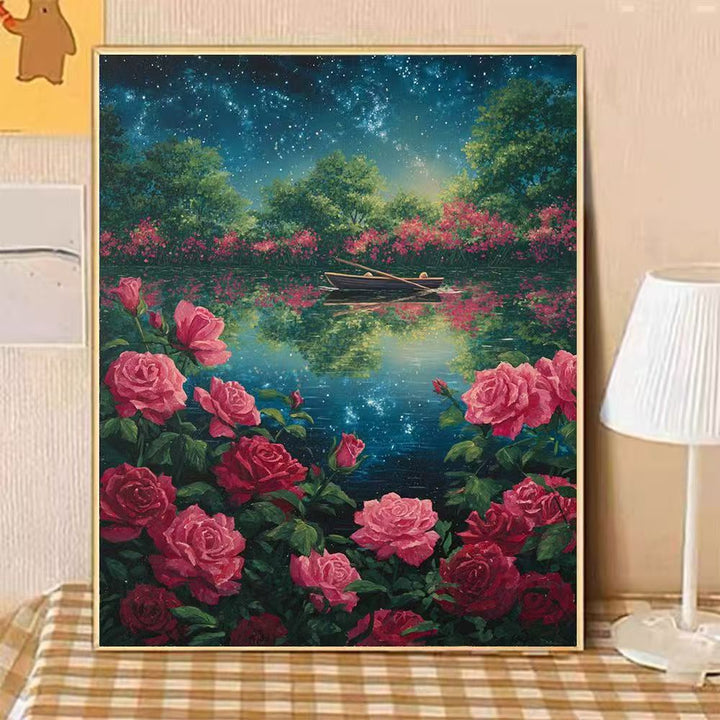 Scenic Night-time Floral Landscape Canvas Art Stornfield