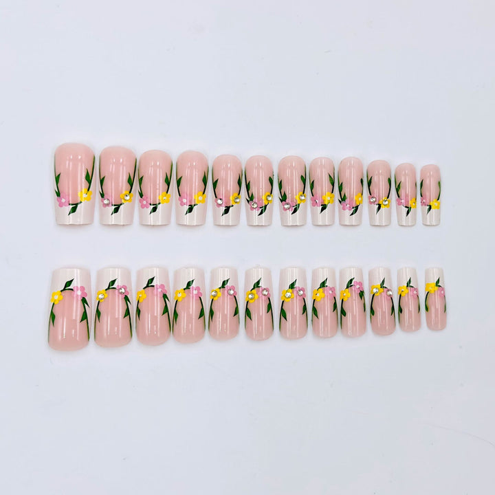 Floral Design Acrylic Nail Art Set