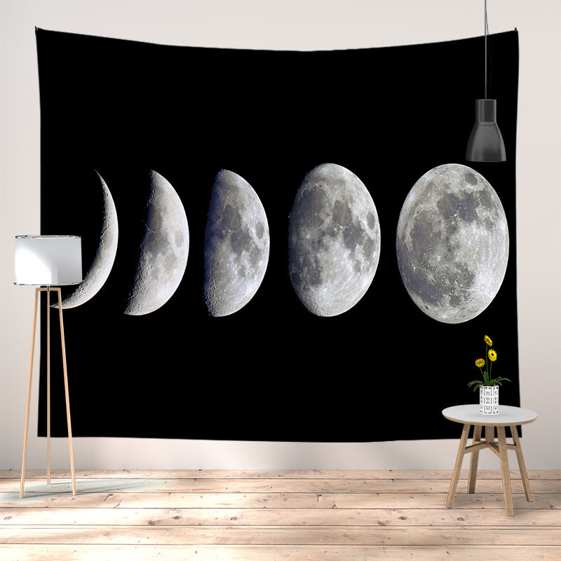 Meditation Yoga Sunset Tapestry Wall Hanging with Silhouette Print