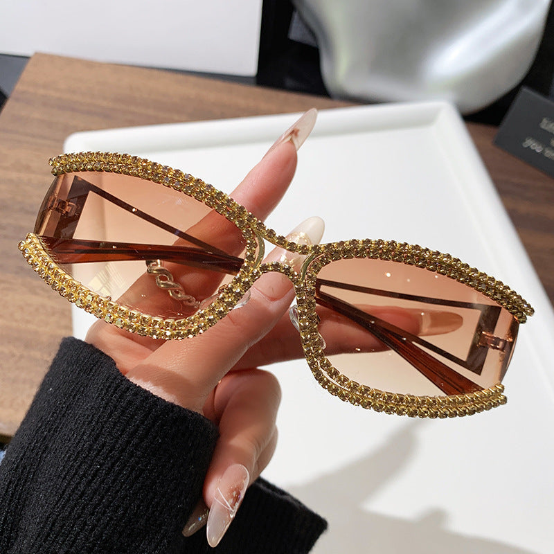 Women Cat-Eye Sunglasses with Sparkling Crystal Frame Stornfield
