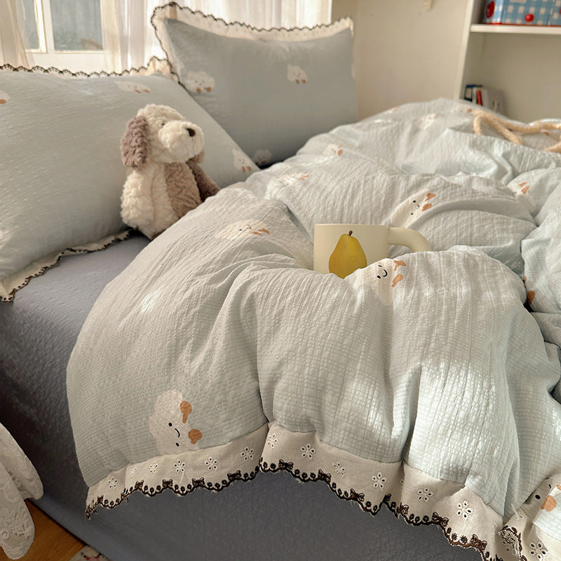 Vintage Floral Patchwork Bedding Set