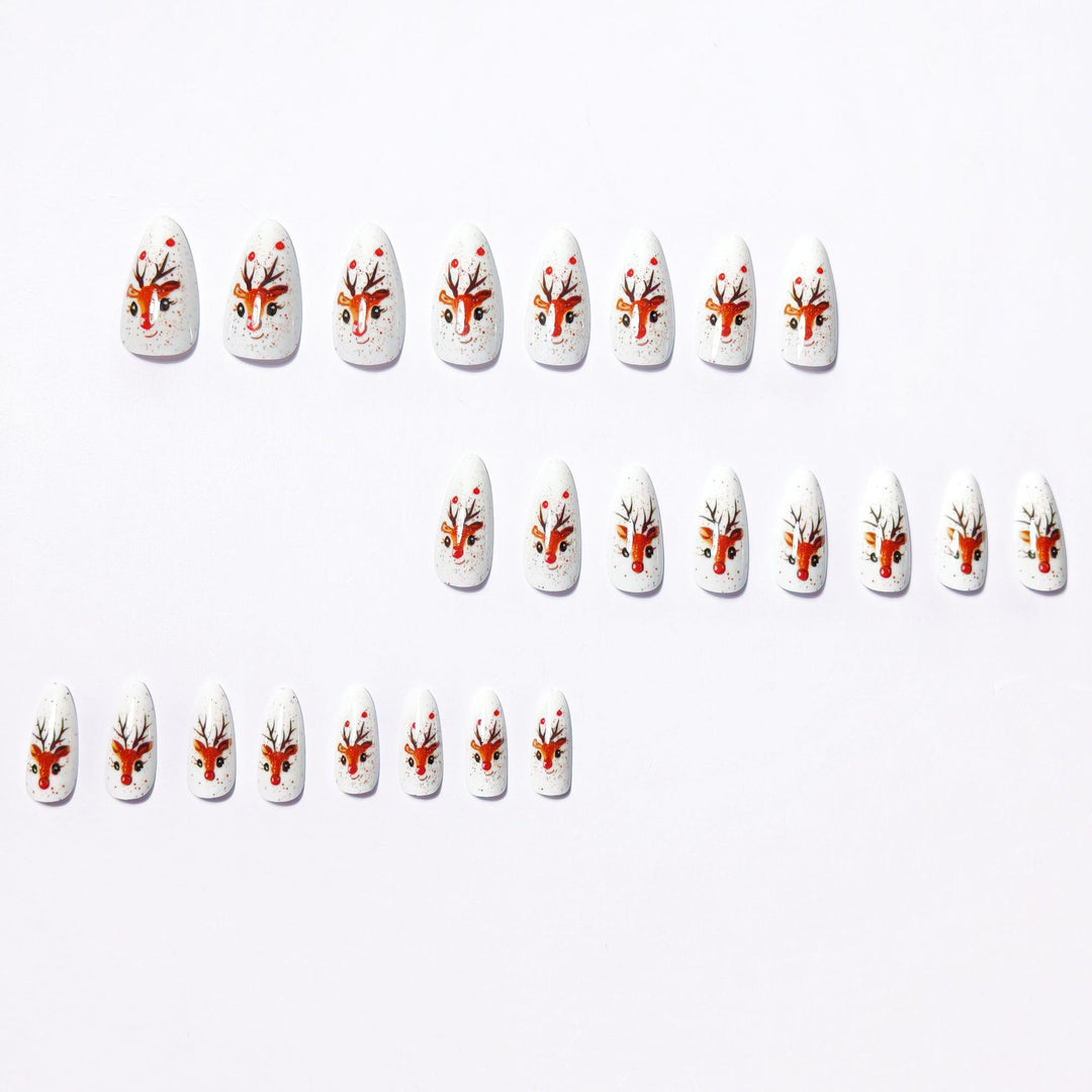 Artifical nails with Festive Reindeer Motif Stornfield