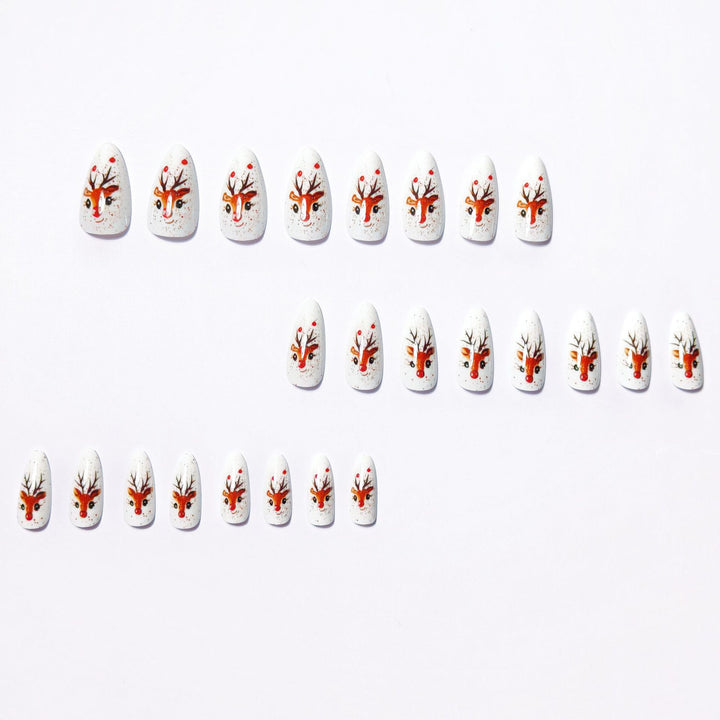 Artifical nails with Festive Reindeer Motif Stornfield