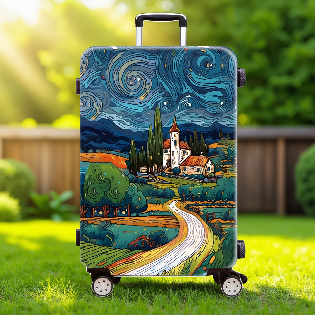 Women's hard shell luggage with creative art graphic Stornfield