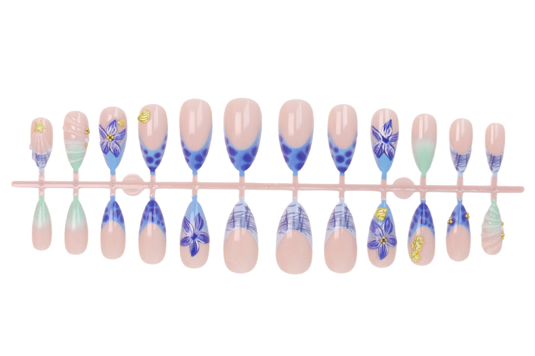 Nail art set with timeless flower designs and elegant accents Stornfield