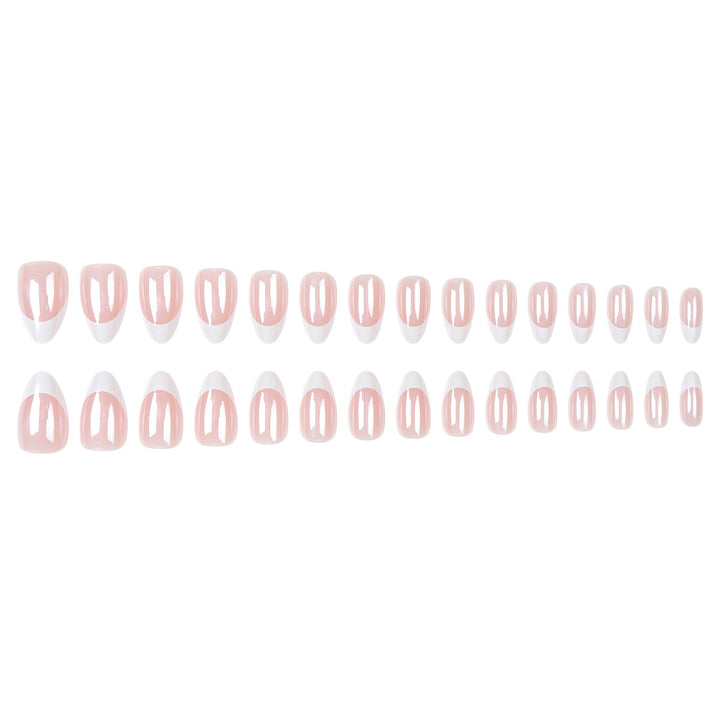 Premium Glossy French Tip Press-On Nails Stornfield