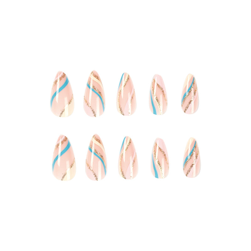 Artistic nail art with metallic accents and abstract designs Stornfield