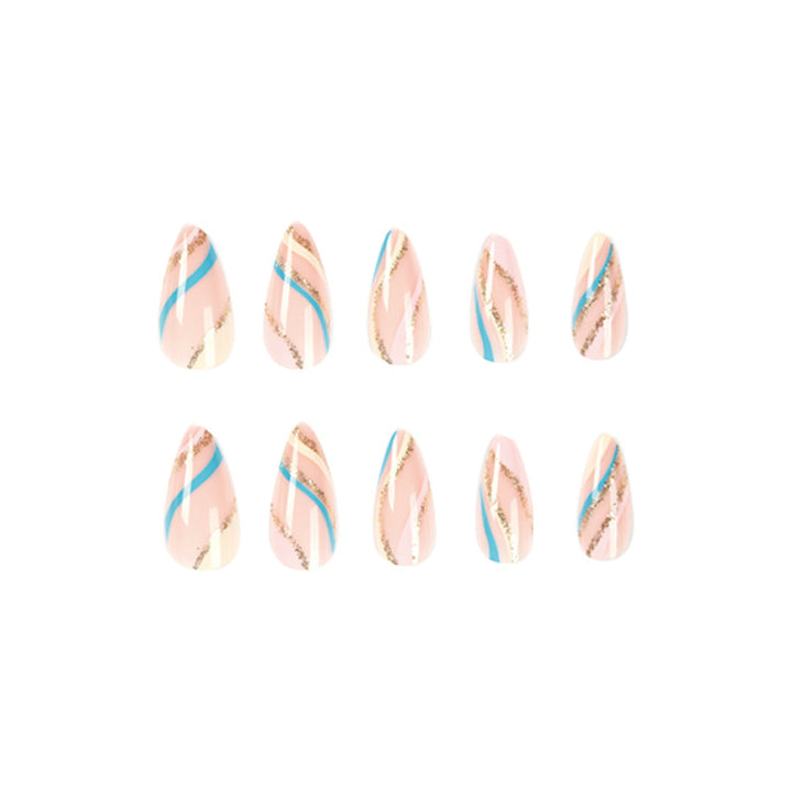 Artistic nail art with metallic accents and abstract designs Stornfield