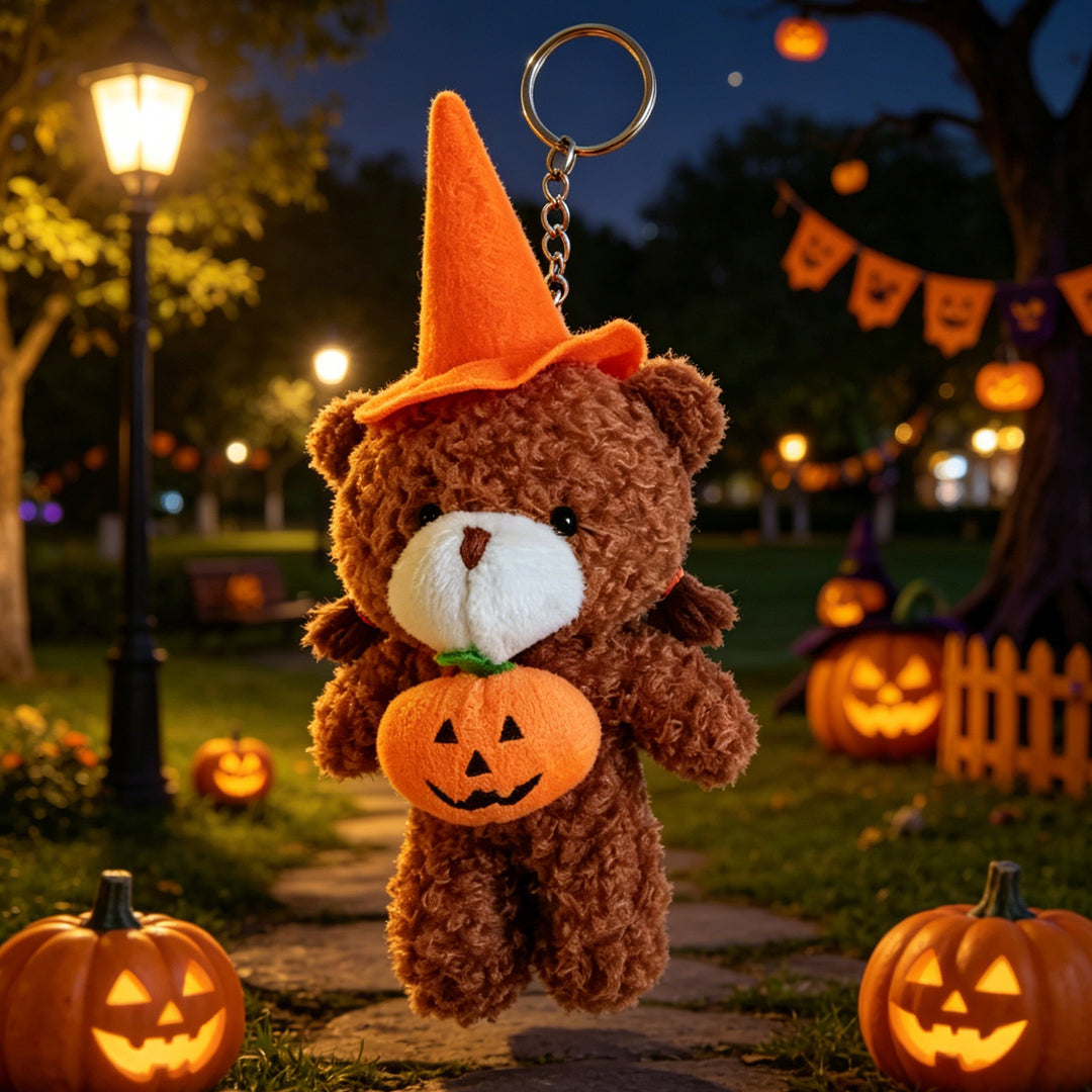 Cuddly Halloween Teddy Bear Keychain